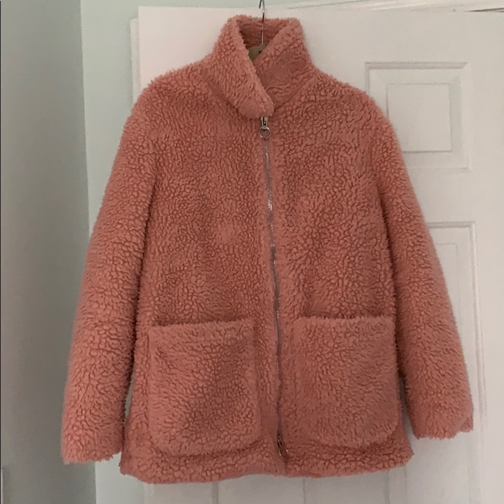TOPSHOP Pink Teddy Coat US Size 10